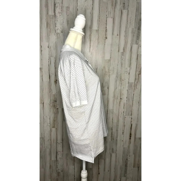 NWT Peter Werth Men's White Polka Dot Short Sleeve Polo Shirt Size Small - Picture 2 of 5